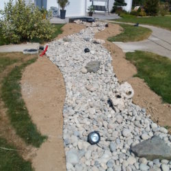 9- aménagement de la cascade avec galets