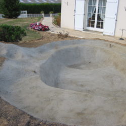 4- Pose du support mortier cascade et bassin