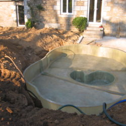 2- Soudure des éléments A et B avec intégration d'un bassin fosse 1000 litres