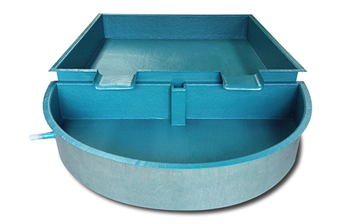 Bassin demi cercle avec double lame vert
