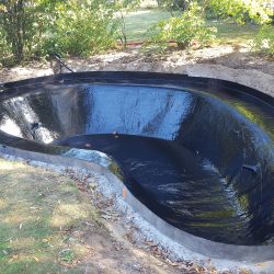 4-Etanchéité du bassin en top coat finition noire